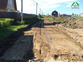 Фото | Строительство дороги в посёлке Романовка