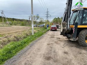 Кикенка | Укладка асфальтовой крошки