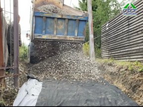 Лесколово | Заезд на участок из асфальтовой крошки